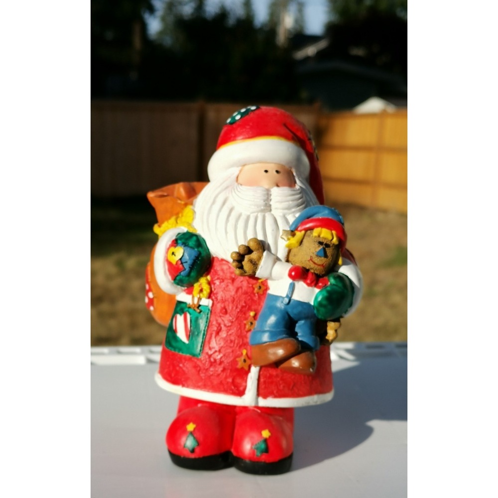 Vtg Christmas Follies 6.5" Cast Resin Santa Figure Statue by Sue Dreamer 1994